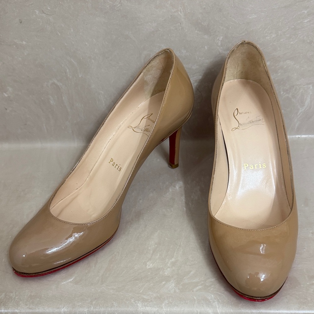Christian Louboutin Nude Patent Leather Heels